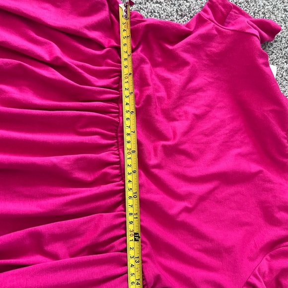 NWT! Lillusory Dark Pink Short Sleeve Tiered Knit Maxi Dress Pockets Size Small - Picture 10 of 11